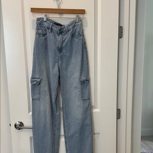 Hollister Light Blue Straight Leg cargo Jeans